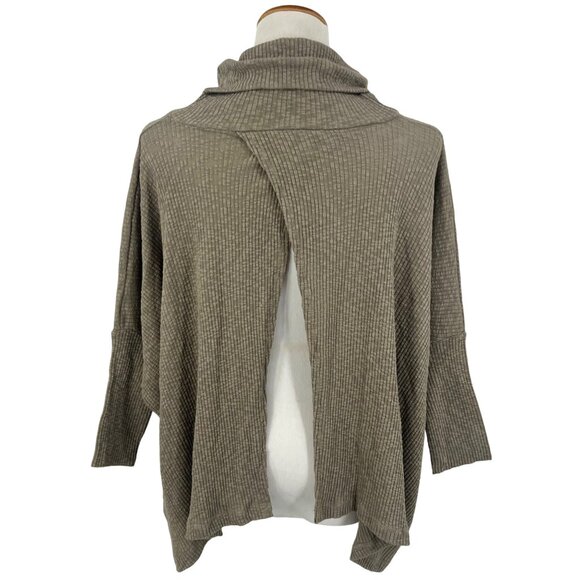 NWT Free People x FP Beach Taupe Cocoon Cowl Neck Dolman Sleeve Knit Poncho Swea - Picture 10 of 16